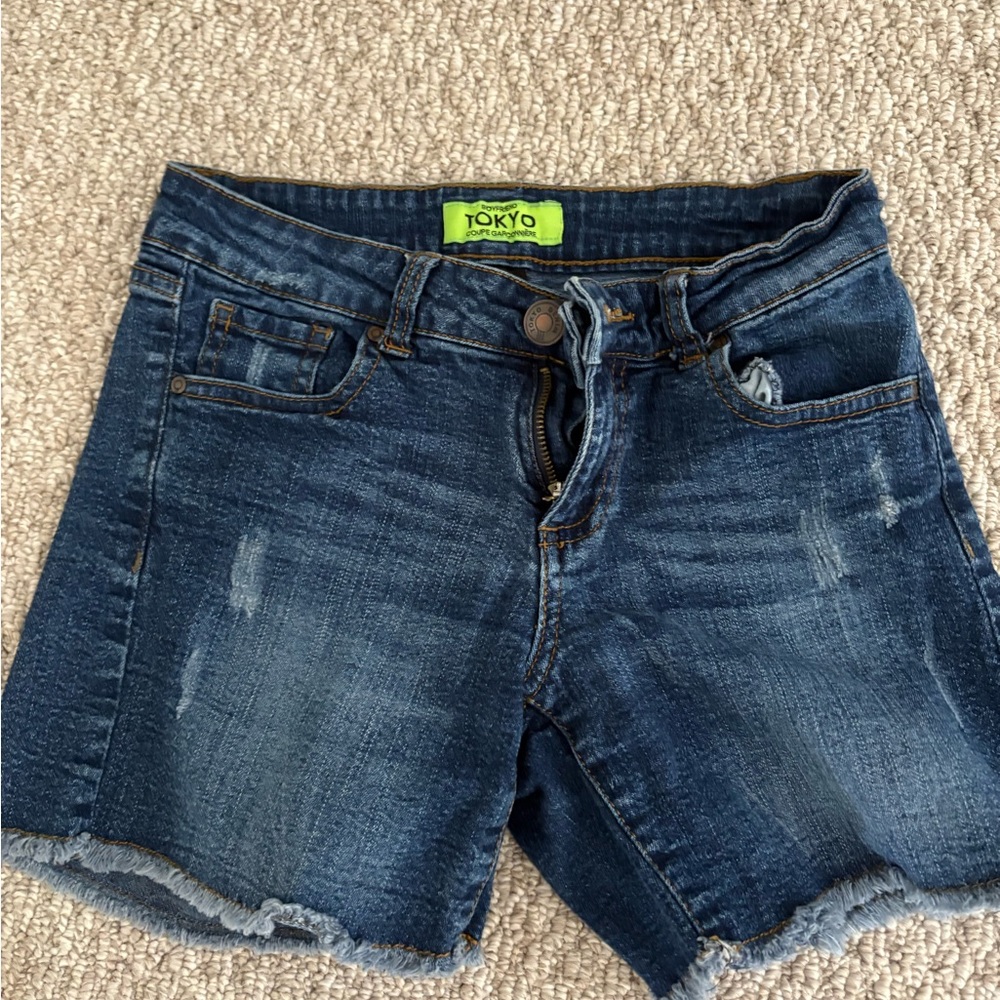 Tokyo Darling Dark Blue Distressed Shorts